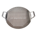 Stainless steel pizza pan nga adunay kuptanan